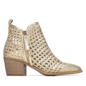 NEW XTI women's microfiber casual ankle boots in gold